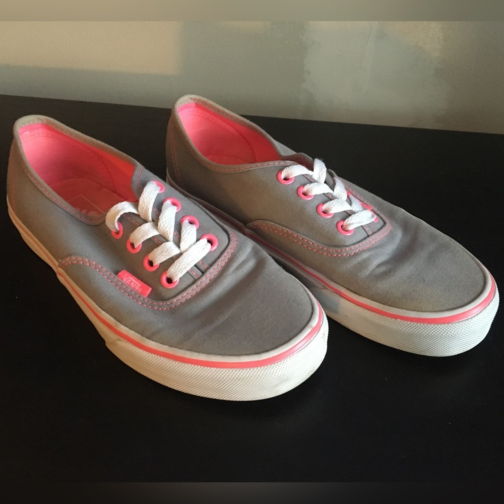VANS neon pink and gray lace up